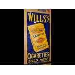 An antique Wills's Cigarette enamel advertising si