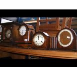 Four assorted mantel clocks