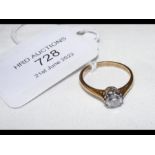 A diamond Solitaire ring in 18ct gold setting
