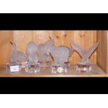 Seven Geobel miniature glass sculptures of animals