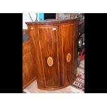 An antique Georgian bow fronted wall cupboard - 75