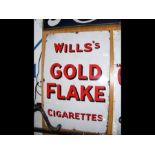 An antique Wills's Gold Flake Cigarette enamel adv