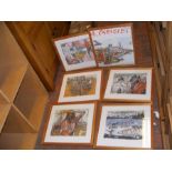 Six Carigiet framed and glazed coloured prints