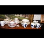 An oriental tea bowl and saucer, etc.