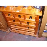 A pine chest of five short and two long drawers -