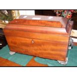 A Victorian mahogany tea caddy