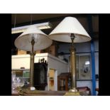 A pair of Corinthian column table lamps