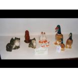 Nine Beswick animal figures, including three gradu