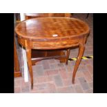 A French oval occasional table with single drawer