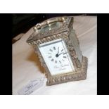 A miniature silver carriage clock by Charles Frods