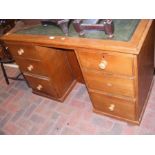 A six drawer pedestal desk