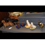 Assorted ceramic Dachshund figures, including Roya