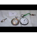 A silver cased pocket watch and one other