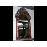 A reproduction Venetian style wall mirror - 130cm