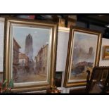 A pair of large watercolours by E W NEVIL - 'Frank