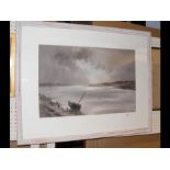 A watercolour of tranquil estuary scene, signed lo