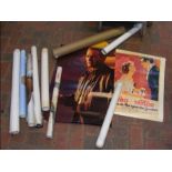 Selection of old film posters, including Paul Newm