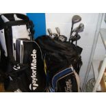 A bag of gentleman's left handed golf clubs, toget
