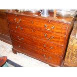 A mahogany chest of four long graduated drawers