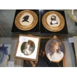An oval miniature painting of young girl - signed