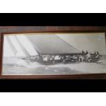 A photograph of early 20th century racing yacht -