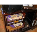 A Chemist's mahogany cabinet with glazed drawers