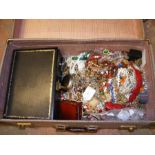 A suitcase full of costume jewellery
