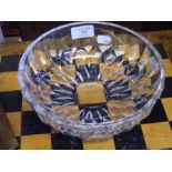 A Val St Lambert cut glass bowl - 21cm diameter