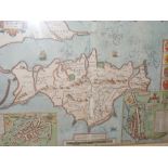 An antique hand coloured JOHN SPEED map of the Isl