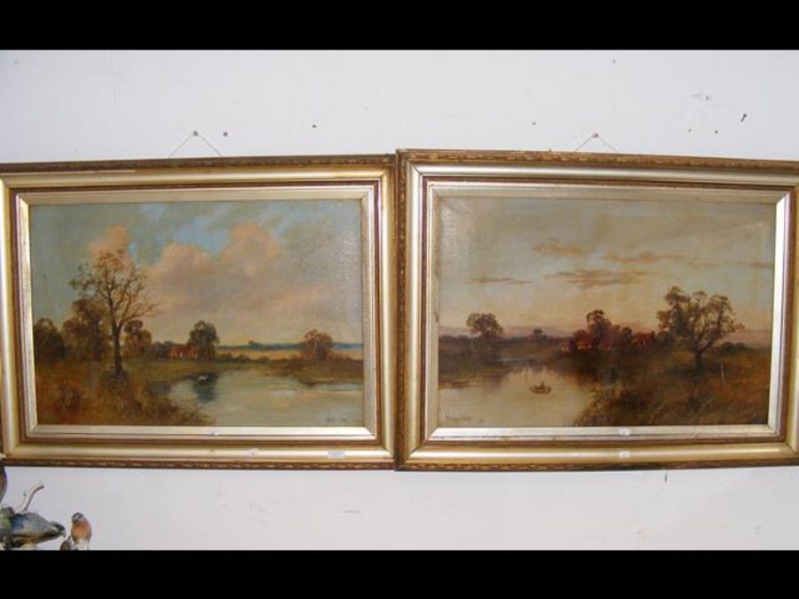WALTER LEWIS - a pair of oils on canvas - river an
