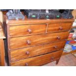 A Victorian mahogany chest of two short and three