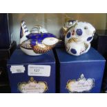 Four boxed Royal Crown Derby animal paperweights i