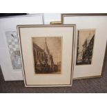 Various etchings and other pictures