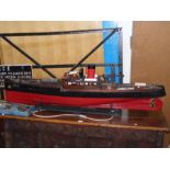 A large scratch built live steam boat - 152cms lon