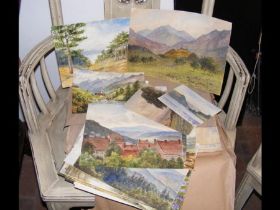 A large selection of original watercolours by FABI