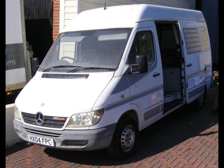 A Mercedes Sprinter panel van