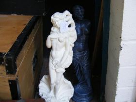 A modern 60cm high garden statue and one other