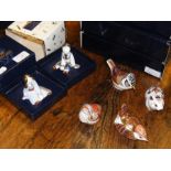 Six boxed Royal Crown Derby paperweights