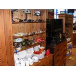 An old pine dresser with plate rack over