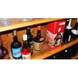Various bottles of liqueurs