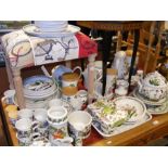 A collection of Portmeirion ceramics, including 'B