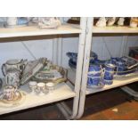 Various blue and white ceramics, including Copelan