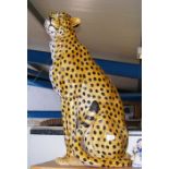 An Italian pottery model of a Cheetah - 80cm high