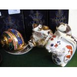 Four boxed Royal Crown Derby animal paperweights i