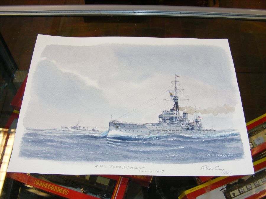 M G PEARSON - watercolour of HMS Dreadnought - 27c - Image 2 of 6