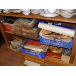 Two shelves of various ephemera, including Bob Dyl