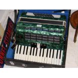 A vintage Baile piano accordion in fitted carrying