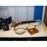 Various collectables including magnifying glass, S