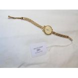 An Edox lady's wrist watch on 9ct gold bracelet