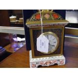 A boxed Royal Crown Derby clock standing 18cms hig